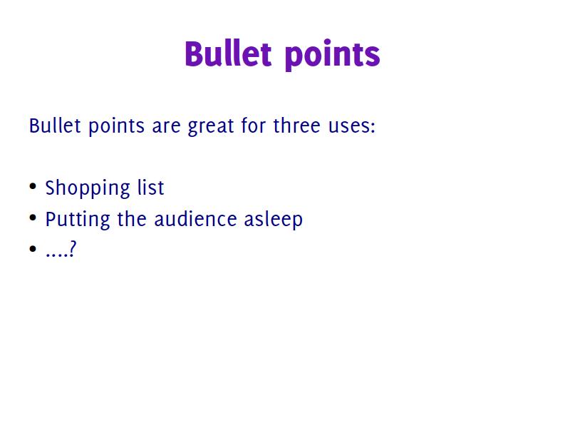 bullet points slide