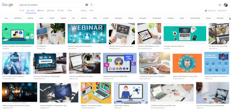google picture for your webinar